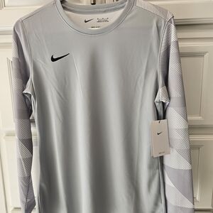 Nike Silver Long Sleeve Athletic Top